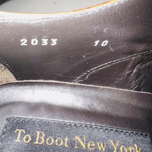 To Boot New York Shoes Mens 10 Brown Leather Adam Derrick Cap Toe Classic Dress - Picture 11 of 12